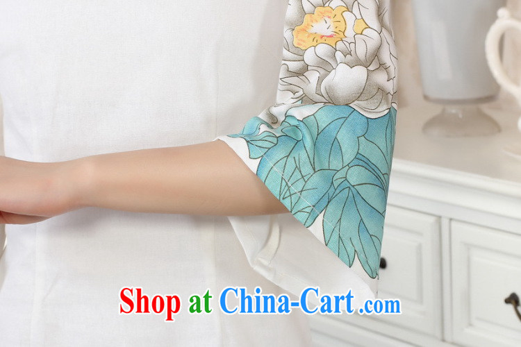 Joseph cotton new hand-painted horn cuff cheongsam shirt linen Chinese Ethnic Wind blouses Tang with improved white XXL pictures, price, brand platters! Elections are good character, the national distribution, so why buy now enjoy more preferential! Health