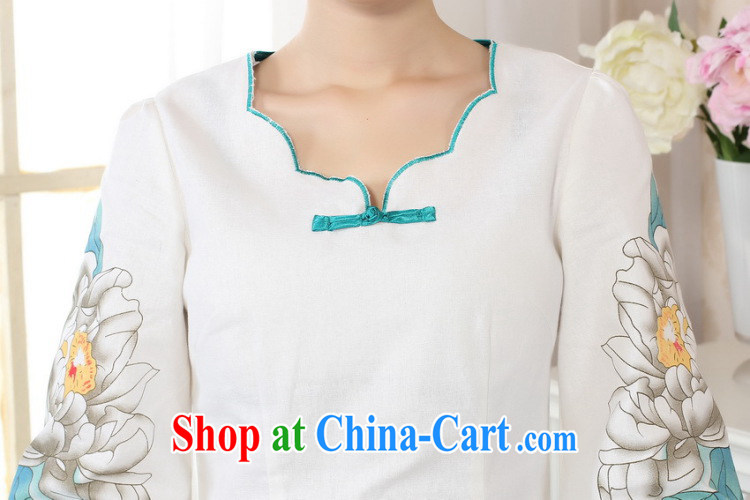 Joseph cotton new hand-painted horn cuff cheongsam shirt linen Chinese Ethnic Wind blouses Tang with improved white XXL pictures, price, brand platters! Elections are good character, the national distribution, so why buy now enjoy more preferential! Health