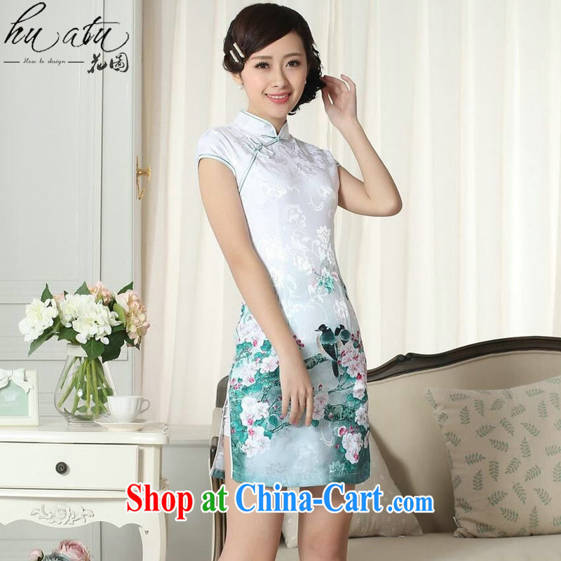 Take the lady-day and stylish jacquard cotton cultivating short cheongsam dress Chinese improved, flower for new dresses dress such as the color 2 XL, spend figure, shopping on the Internet