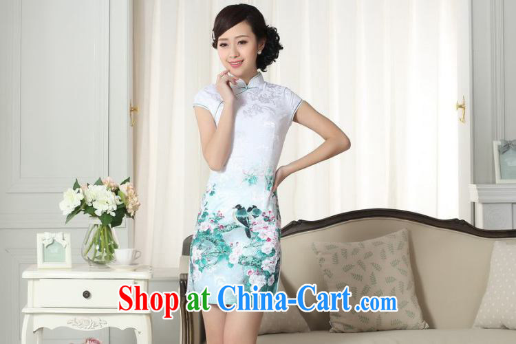 Bin Laden smoke lady daily fashion jacquard cotton cultivating short cheongsam dress Chinese improved, flower for new dresses dress such as the color 2 XL pictures, price, brand platters! Elections are good character, the national distribution, so why buy now enjoy more preferential! Health