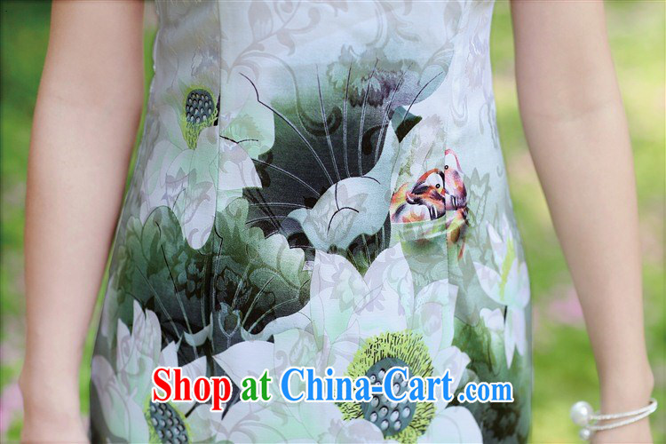Silent Spring and Summer 2015 New and Improved short cheongsam style lady beauty dresses elegant and well refined graphics thin large antique flower cheongsam dress 6968 Green lotus XL pictures, price, brand platters! Elections are good character, the national distribution, so why buy now enjoy more preferential! Health