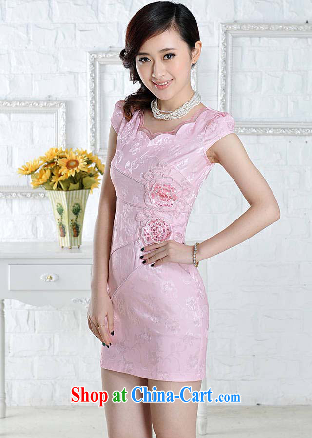 covered by snow in summer 2015 and stylish embroidered cheongsam dress pink M pictures, price, brand platters! Elections are good character, the national distribution, so why buy now enjoy more preferential! Health