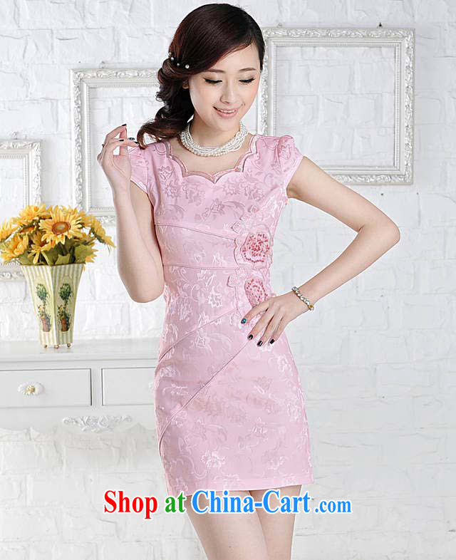 Korea in 2015 was new, improved stylish embroidered clothes video waist dresses summer dresses dresses pink XL pictures, price, brand platters! Elections are good character, the national distribution, so why buy now enjoy more preferential! Health