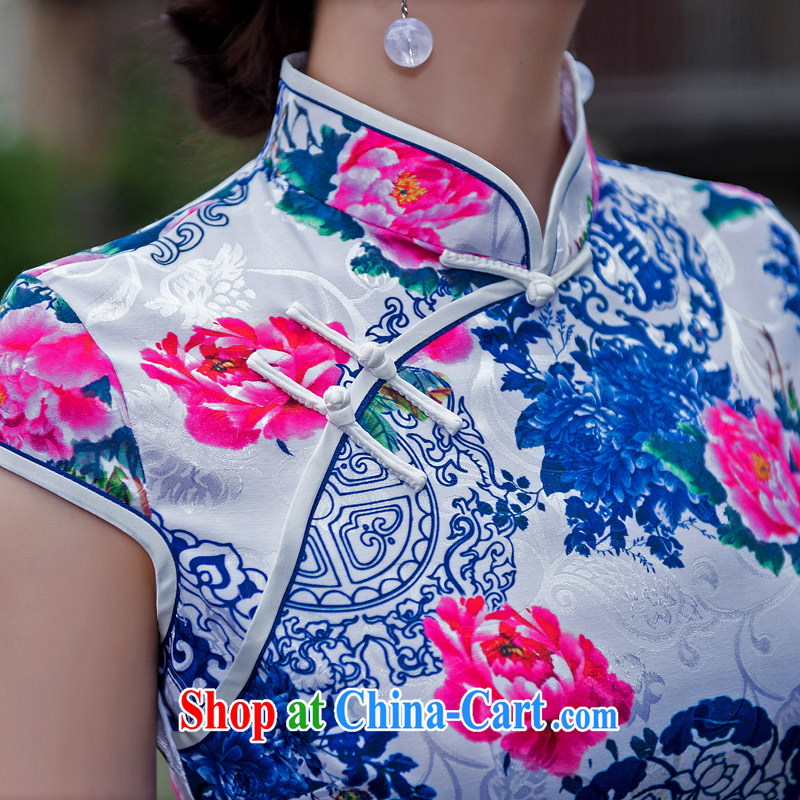 2015 President Taylor Martin new charm blue and white porcelain flowers daily outfit short, Beauty packages and improved cheongsam dress girls white XXL, Taylor Martin (TAILEMARTIN), online shopping