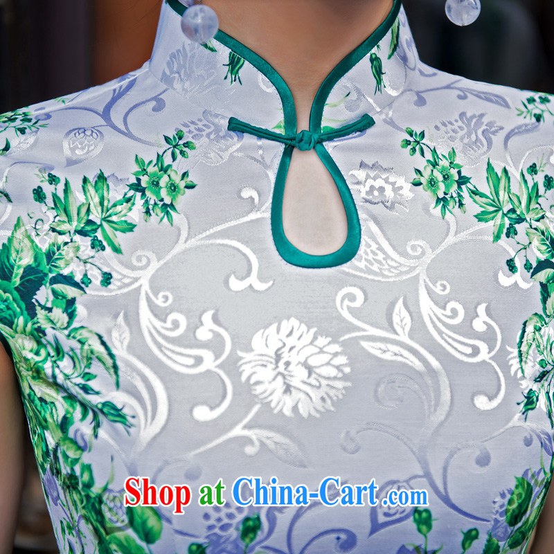 Light green 2015 new spring and summer with new daily outfit, short beauty package and improved the cheongsam dress female elegant green XXL, Taylor Martin (TAILEMARTIN), online shopping