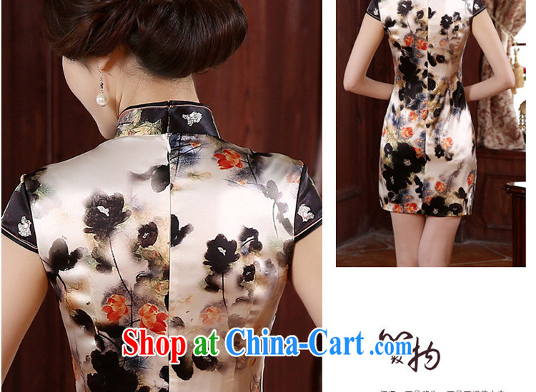 pro-am 2015 New Spring Summer retro improved stylish upmarket silk dos santos Ms. Silk Cheongsam dress dress light gray 2 XL - 5 Day Shipping pictures, price, brand platters! Elections are good character, the national distribution, so why buy now enjoy more preferential! Health