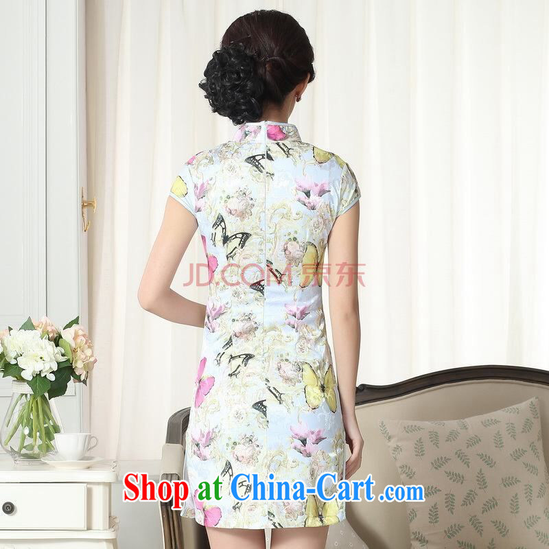And Jing Ge new summer elegance Chinese qipao Chinese graphics thin short cheongsam picture color XL, Jing Ge, shopping on the Internet