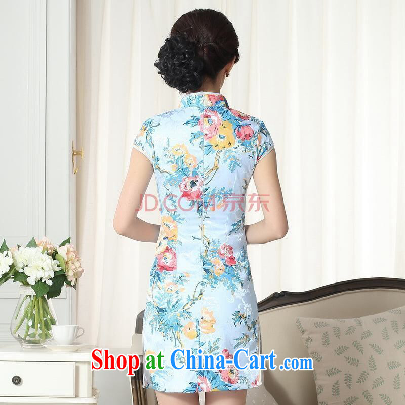 And Jing Ge jacquard cotton daily Chinese qipao cultivating short cheongsam picture color 2 XL, Miss Au King pavilion, shopping on the Internet