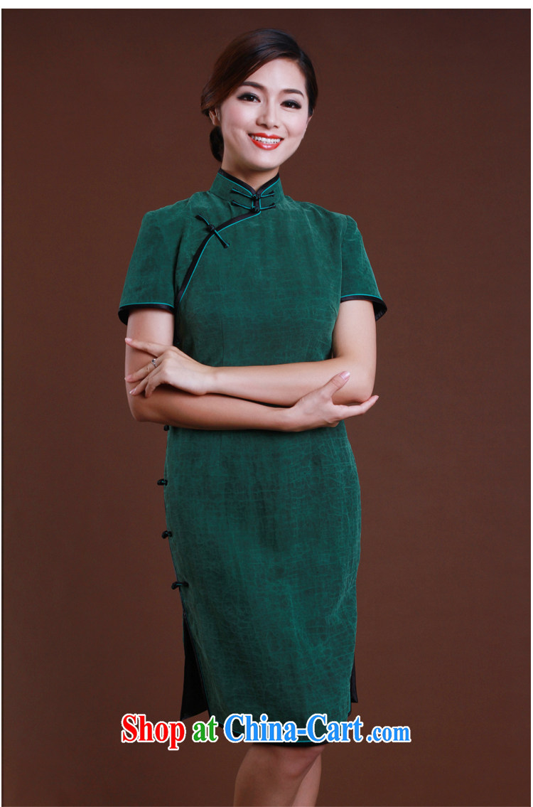 once and for all, new dresses 2015 spring dark green silk fragrant cloud yarn short cheongsam, qipao Korea retro custom dark tailored 10 Day Shipping pictures, price, brand platters! Elections are good character, the national distribution, so why buy now enjoy more preferential! Health