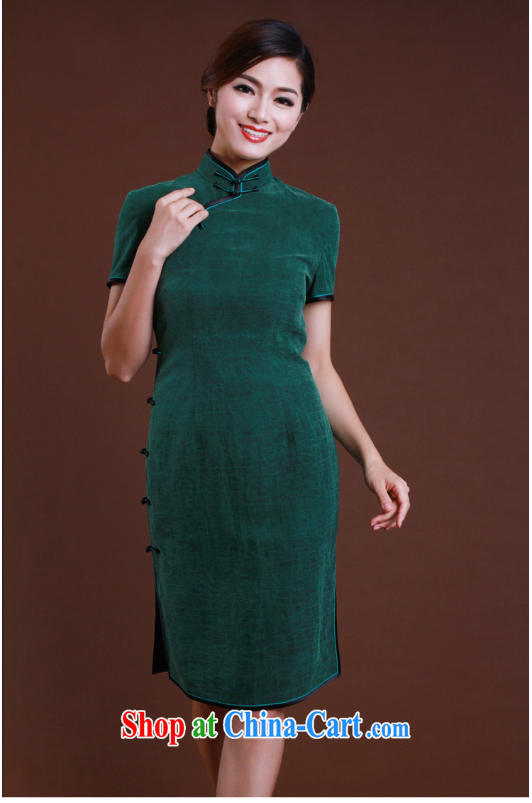 once and for all, new dresses 2015 spring dark green silk fragrant cloud yarn short cheongsam, qipao Korea retro custom dark tailored 10 Day Shipping pictures, price, brand platters! Elections are good character, the national distribution, so why buy now enjoy more preferential! Health
