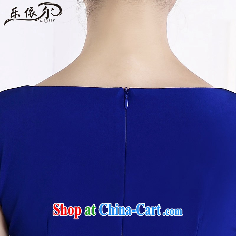 In accordance with American women's dresses with graphics thin package and improved lady short cheongsam dress retro LYE 66,619 blue XXL, in accordance with (leyier), shopping on the Internet