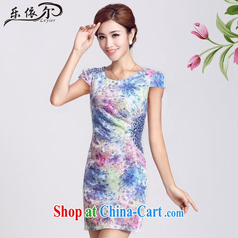 And, in accordance with a short-sleeved improved retro dresses dresses beauty package and daily lady short cheongsam LYE 66,622 red L, in accordance with (leyier), online shopping
