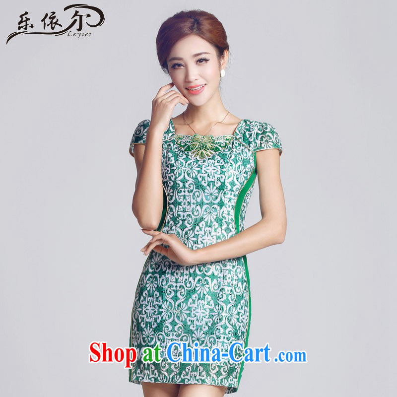 And, in accordance with antique embroidery girls dresses short daily lady cheongsam dress green retro LYE 66,603 green XXL
