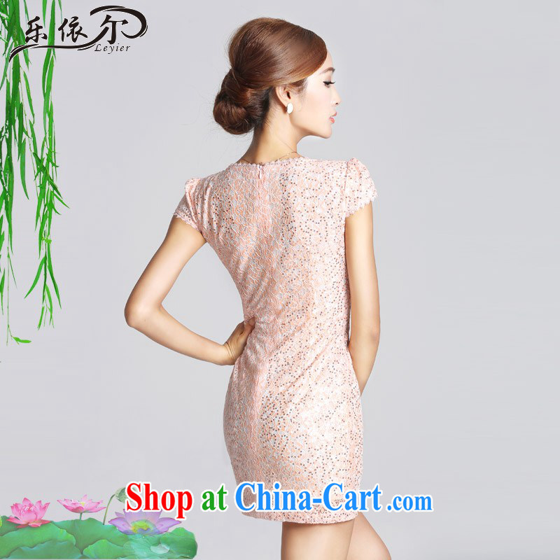 And, in accordance with daily improved lady dresses beauty package and antique cheongsam dress short cheongsam LYE 66,616 pink XXL, in accordance with (leyier), online shopping