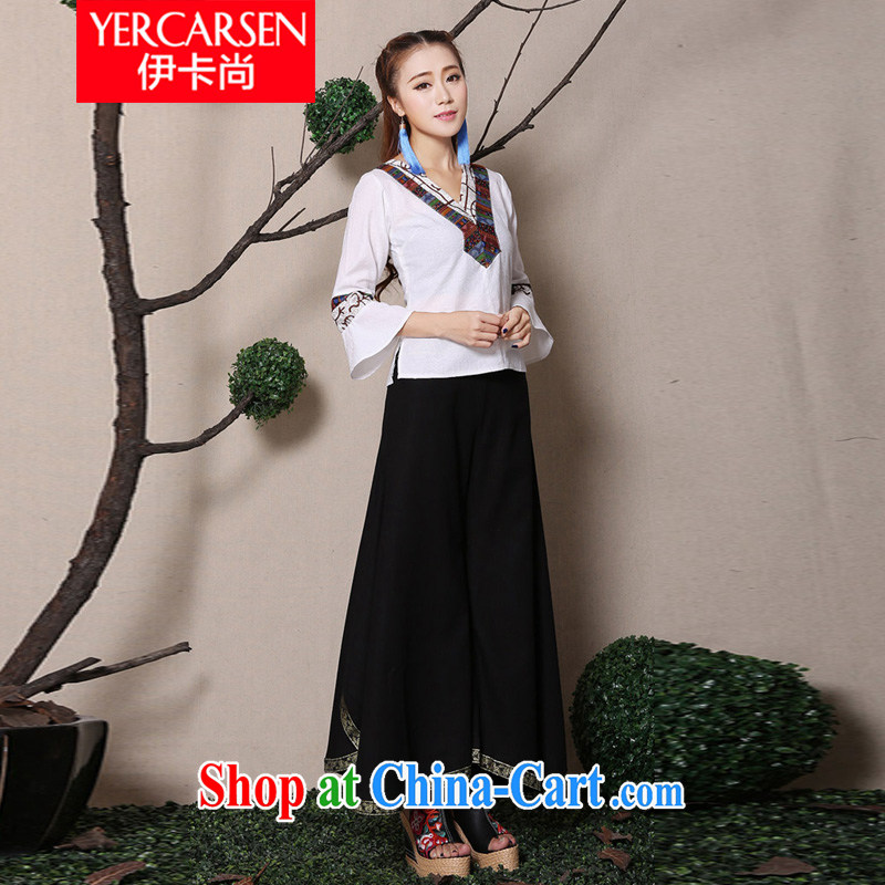 The card is still (YERCARSEN) 2015 spring and summer New Net color Phnom Penh 8 corner pants large code base and cotton the ethnic wind casual women pants black, code, and the card is still (YERCARSEN), shopping on the Internet