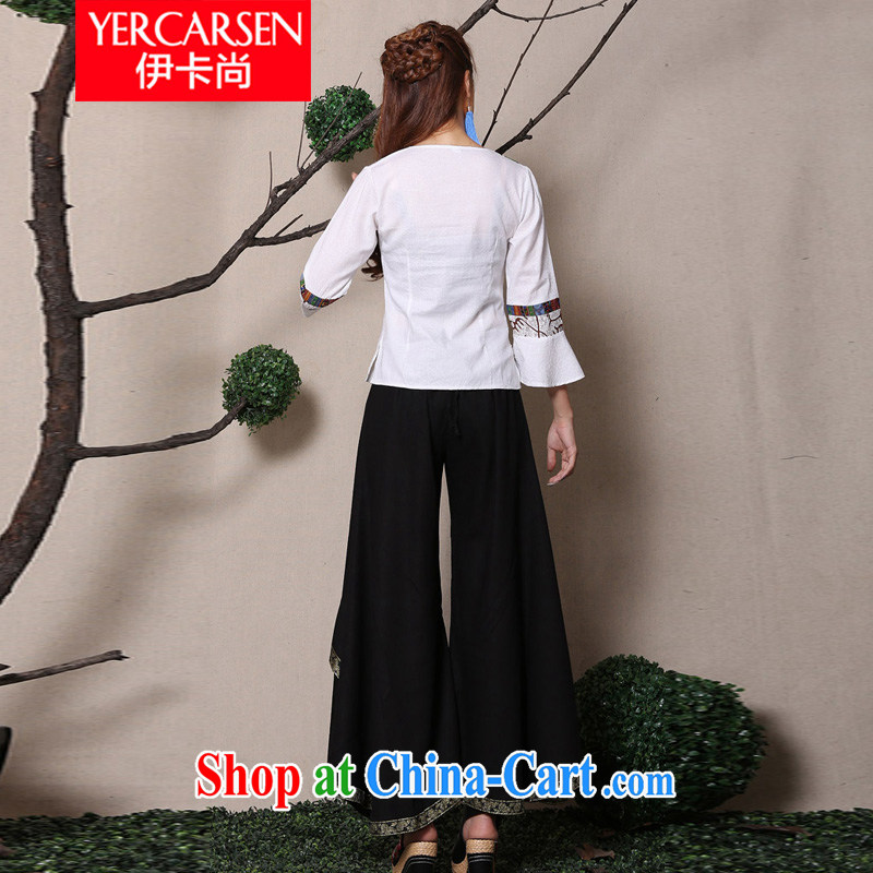 The card is still (YERCARSEN) 2015 spring and summer New Net color Phnom Penh 8 corner pants large code base and cotton the ethnic wind casual women pants black, code, and the card is still (YERCARSEN), shopping on the Internet