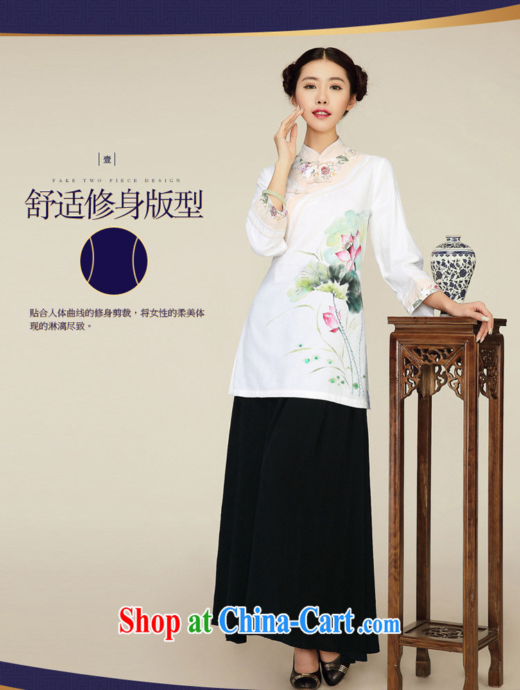 Mr Tang, Id al-Fitr spring new 2015 China wind retro beauty long cotton Ma improved cheongsam shirt female white L pictures, price, brand platters! Elections are good character, the national distribution, so why buy now enjoy more preferential! Health
