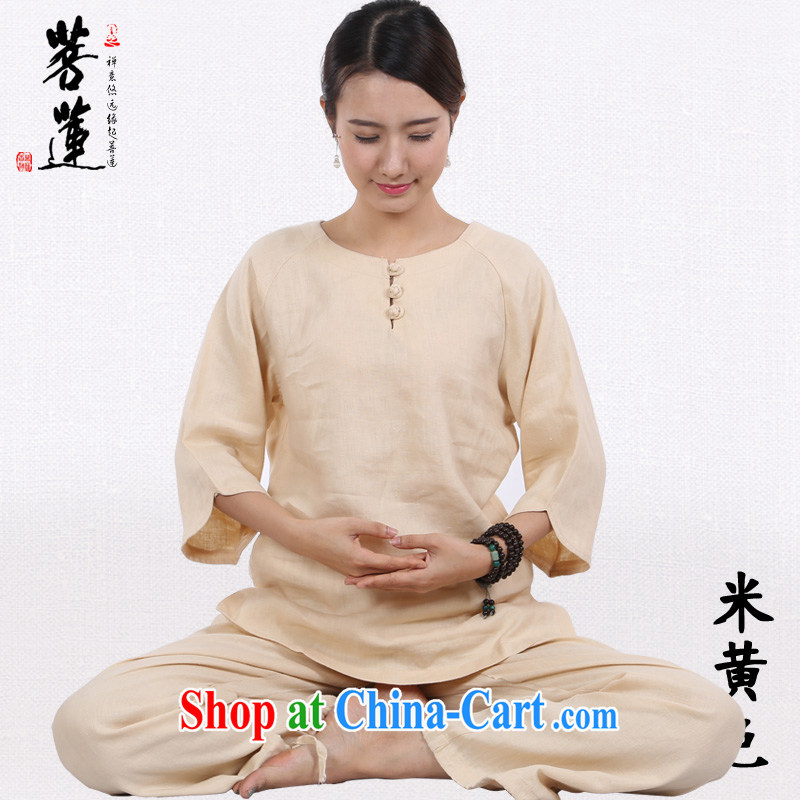 Bodhi-lin plain linen women Tang is for China wind meditation Service Manual painting Nepal yoga Tai Chi meditation service m yellow M, pursued Lin, shopping on the Internet