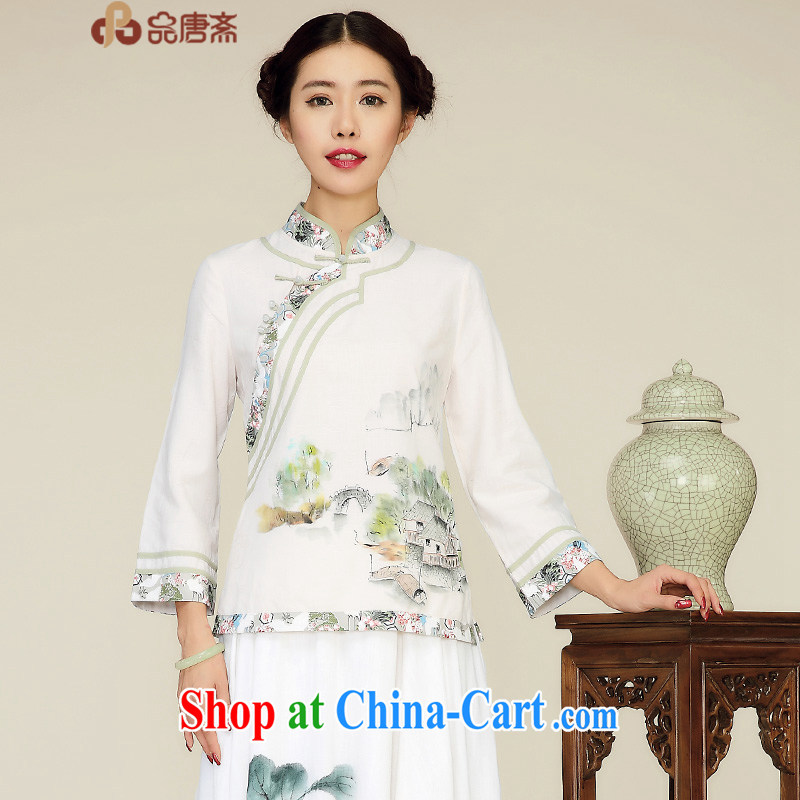 Mr Henry Tang, Id al-Fitr spring new 2015 National wind original cotton Ma long-sleeved improved Chinese Chinese T-shirt girl original Ma color L
