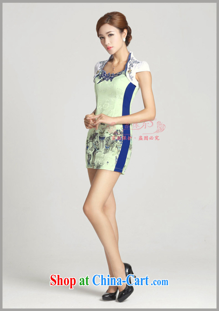 And, in accordance with cheongsam dress improved retro stamp qipao qipao the collar short, short-sleeved LYE 66,601 white XXL pictures, price, brand platters! Elections are good character, the national distribution, so why buy now enjoy more preferential! Health