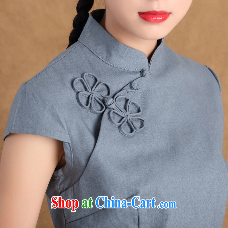 The cross-sectoral Diane Elizabeth blue summer cotton Ma improved cheongsam shirt Tang Women's clothes Chinese Chinese, ethnic wind ctb TC multi-color light blue (128) S, cross-sectoral, Elizabeth, and shopping on the Internet