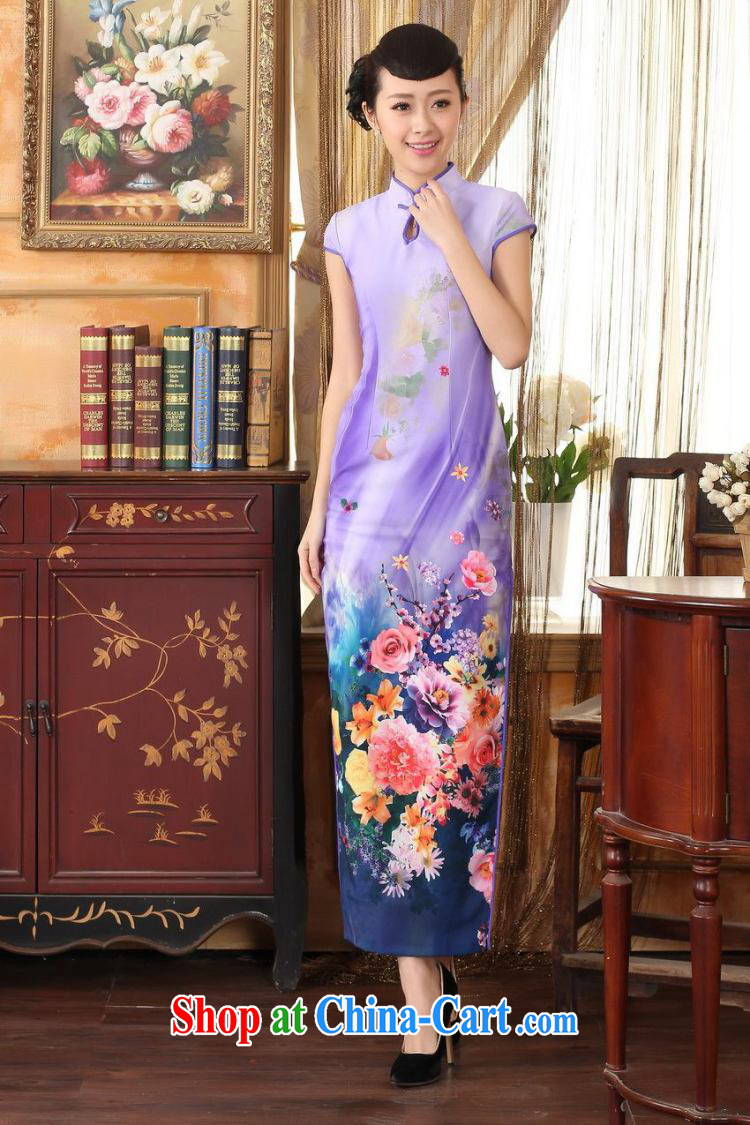 Joseph cotton robes, Ms. Tang with Diane Fong water droplets collar short-sleeve cultivating long double cheongsam light blue XXL pictures, price, brand platters! Elections are good character, the national distribution, so why buy now enjoy more preferential! Health