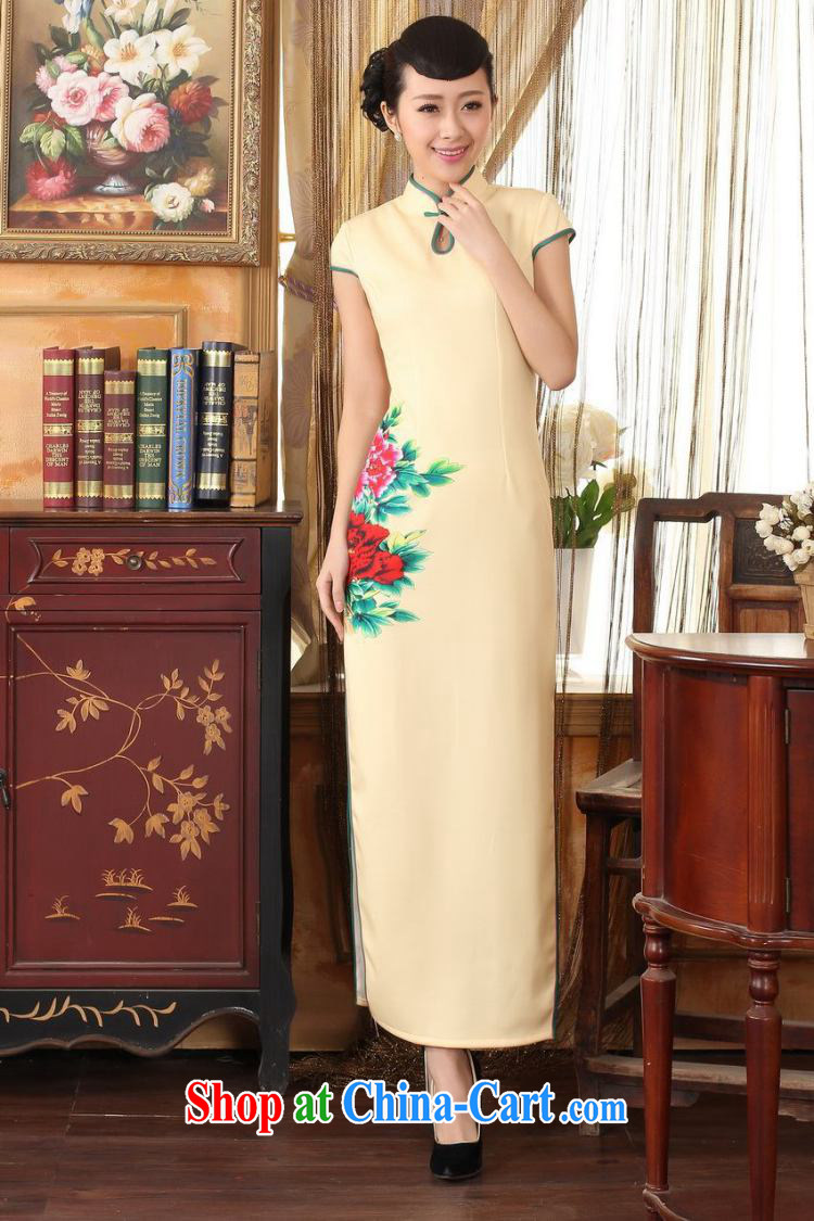 Joseph cotton robes, Ms. Tang national color day Hong Kong cheongsam dress beauty graphics thin elegance dresses long dresses yellow XXL pictures, price, brand platters! Elections are good character, the national distribution, so why buy now enjoy more preferential! Health
