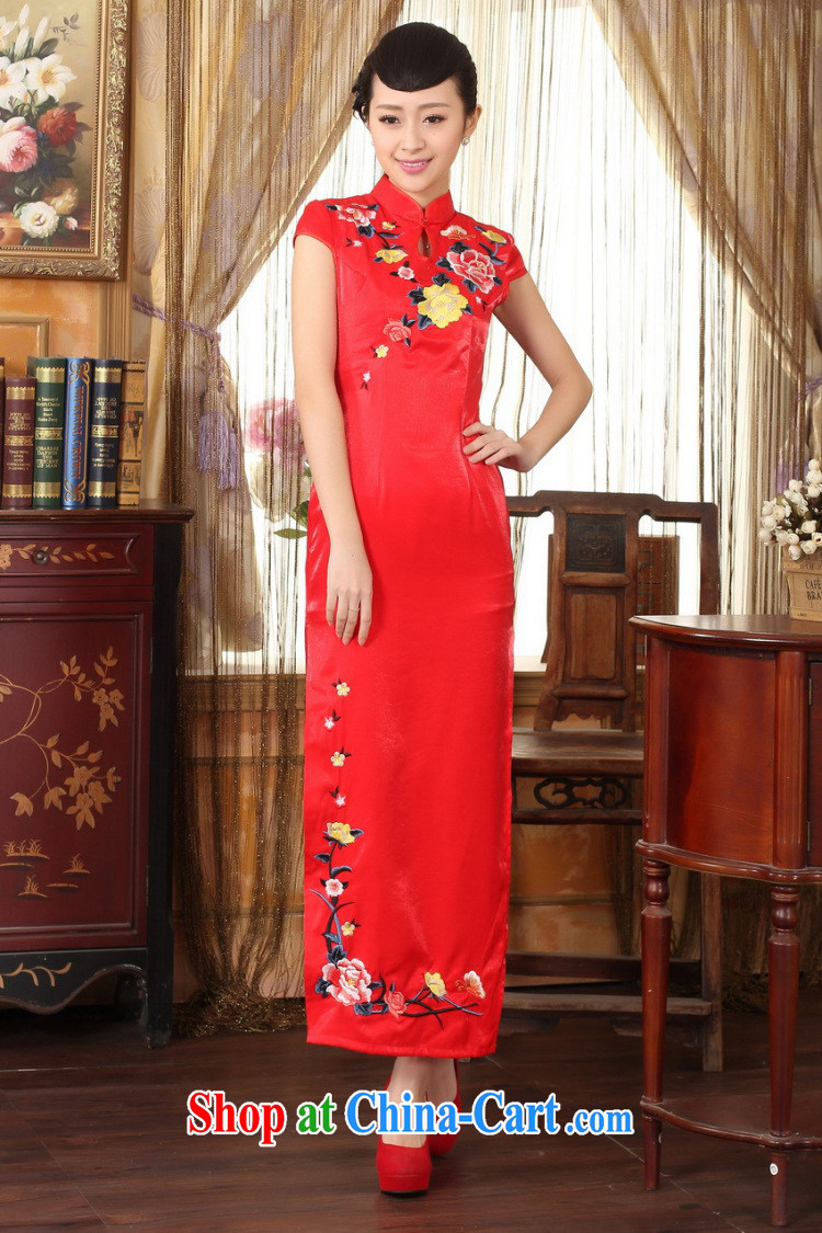 Joseph cotton robes, Ms. Tang red embroidery cheongsam dress beauty graphics thin elegance dress long cheongsam red XXL pictures, price, brand platters! Elections are good character, the national distribution, so why buy now enjoy more preferential! Health