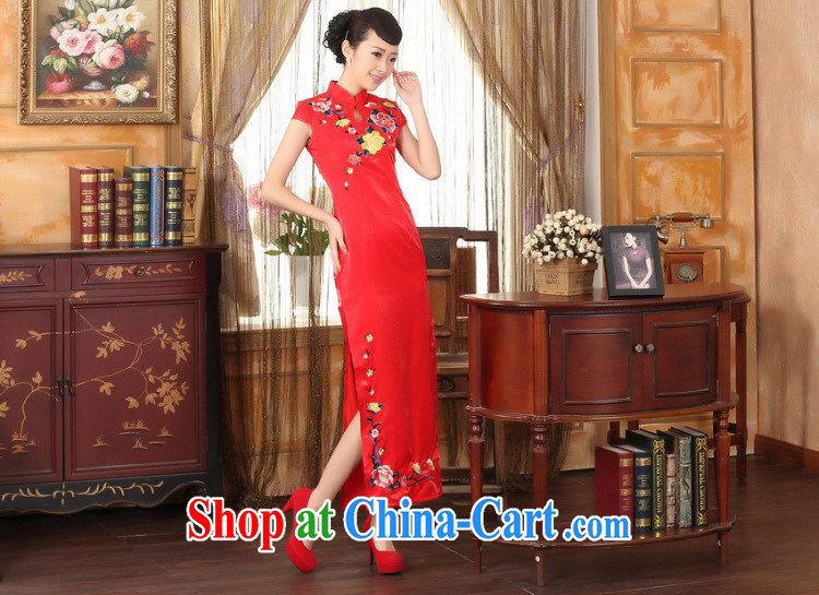 Joseph cotton robes, Ms. Tang red embroidery cheongsam dress beauty graphics thin elegance dress long cheongsam red XXL pictures, price, brand platters! Elections are good character, the national distribution, so why buy now enjoy more preferential! Health