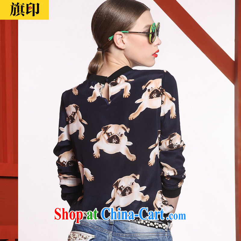 Close deals with clothing * Flag-2015 spring loaded Jurchen, stamp duty T shirts short sleeve head 100 to ground and stylish shirt animal blue XL, blue rain bow, and shopping on the Internet