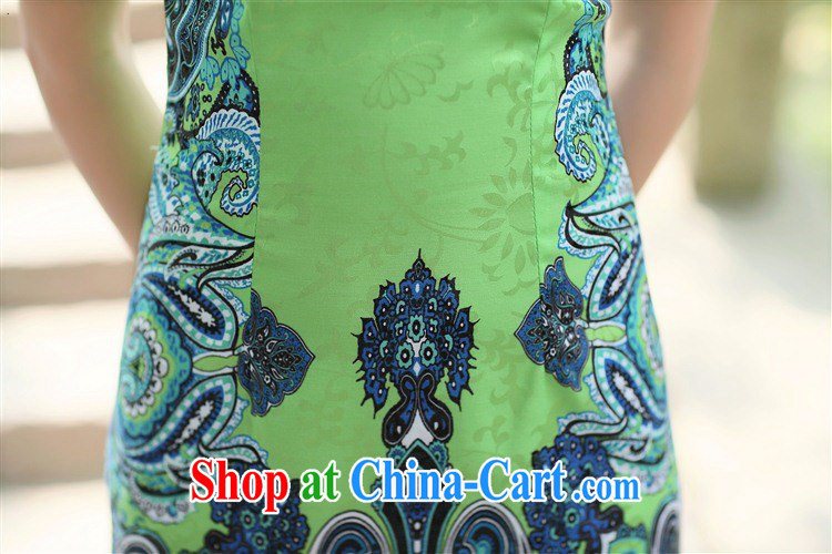 Constitution, spent summer 2015 ladies' new daily improved lady beauty short skirt retro dresses stamp dress modestly cheongsam dress 8808 green XXL pictures, price, brand platters! Elections are good character, the national distribution, so why buy now enjoy more preferential! Health
