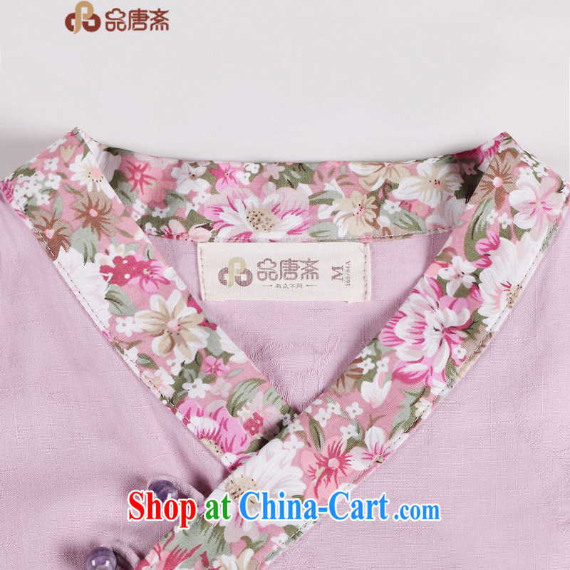 Mr Henry Tang, Id al-Fitr, the new 2015 National wind cotton the retro improved Chinese Tang on T-shirt girl light purple XL, Tang ID al-Fitr, shopping on the Internet