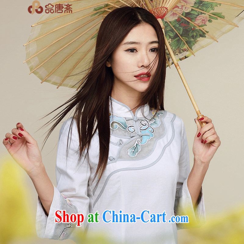 Mr Henry Tang, Id al-Fitr, the new 2015 National wind cotton the original improved Chinese Tang on T-shirt girl raw linen color L, Tang ID al-Fitr, shopping on the Internet