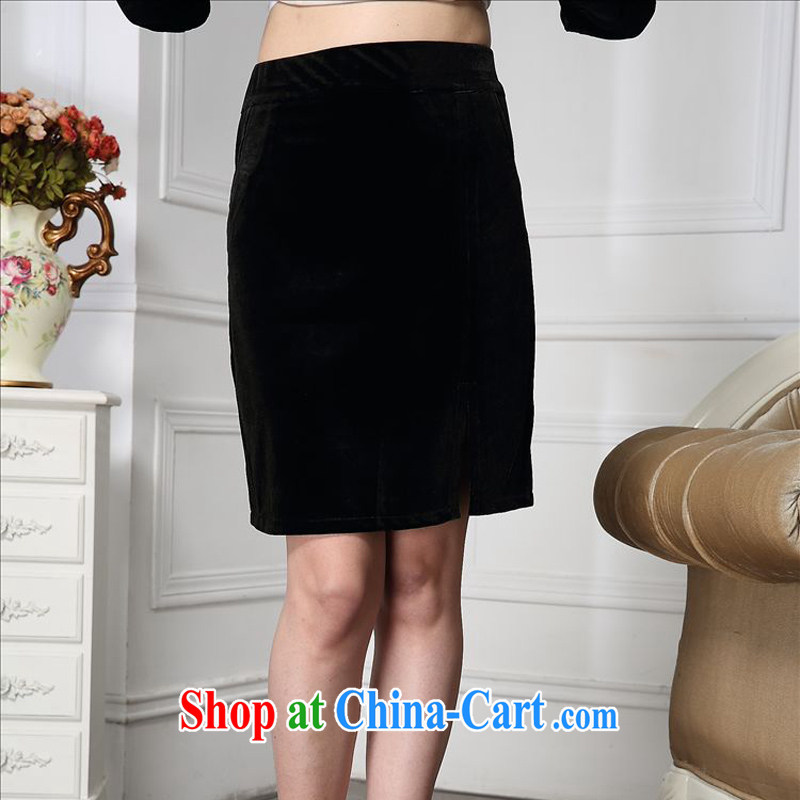 Forest narcissus Spring and Autumn 2015 the new modern luxury waist in cultivating the maize and comfortable plush down body skirt HGL - 4614 black XXXXL, forest narcissus (SenLinShuiXian), shopping on the Internet