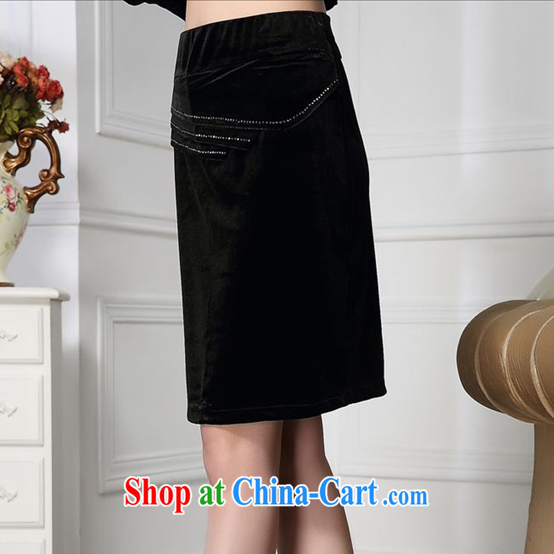 Forest narcissus Spring and Autumn 2015 the new stylish, classy beauty and comfortable wool hatched water drilling the code down body skirt HGL - 4613 black XXXXL, forest narcissus (SenLinShuiXian), shopping on the Internet