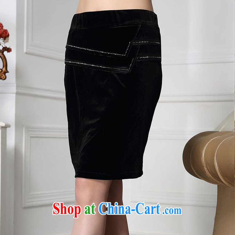 Forest narcissus Spring and Autumn 2015 the new trendy, cultivating comfortable velvet line water Drill Down body skirt HGL - 4612 black XXXXL, forest narcissus (SenLinShuiXian), and, on-line shopping