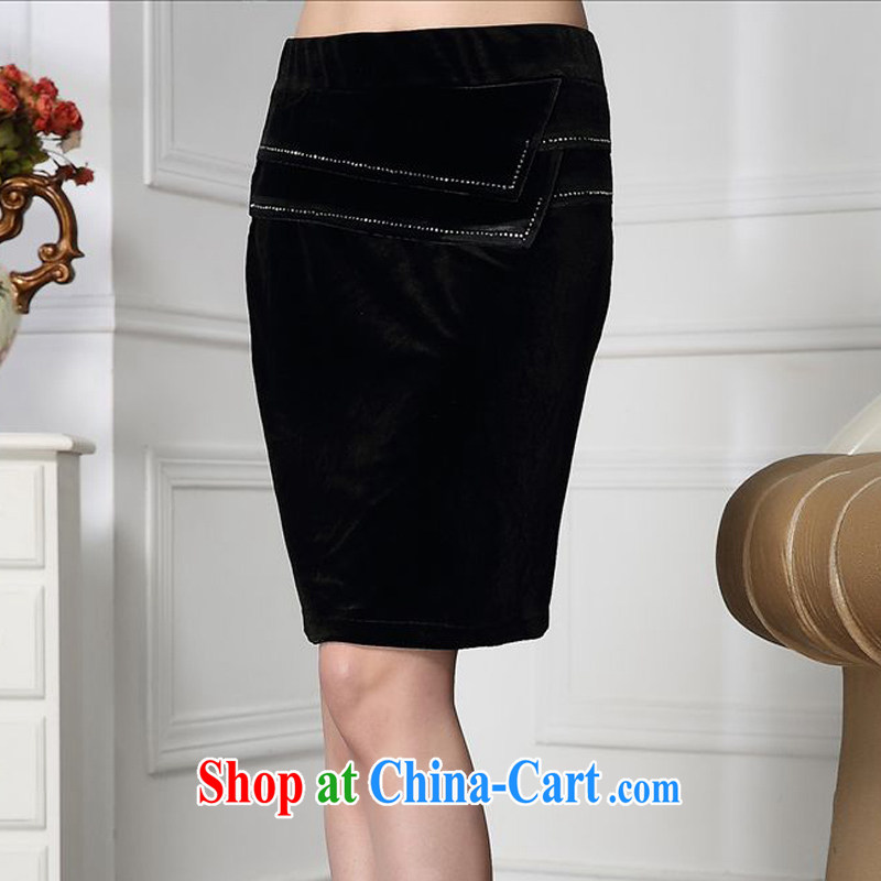 Forest narcissus Spring and Autumn 2015 the new trendy, cultivating comfortable velvet line water Drill Down body skirt HGL - 4612 black XXXXL, forest narcissus (SenLinShuiXian), and, on-line shopping