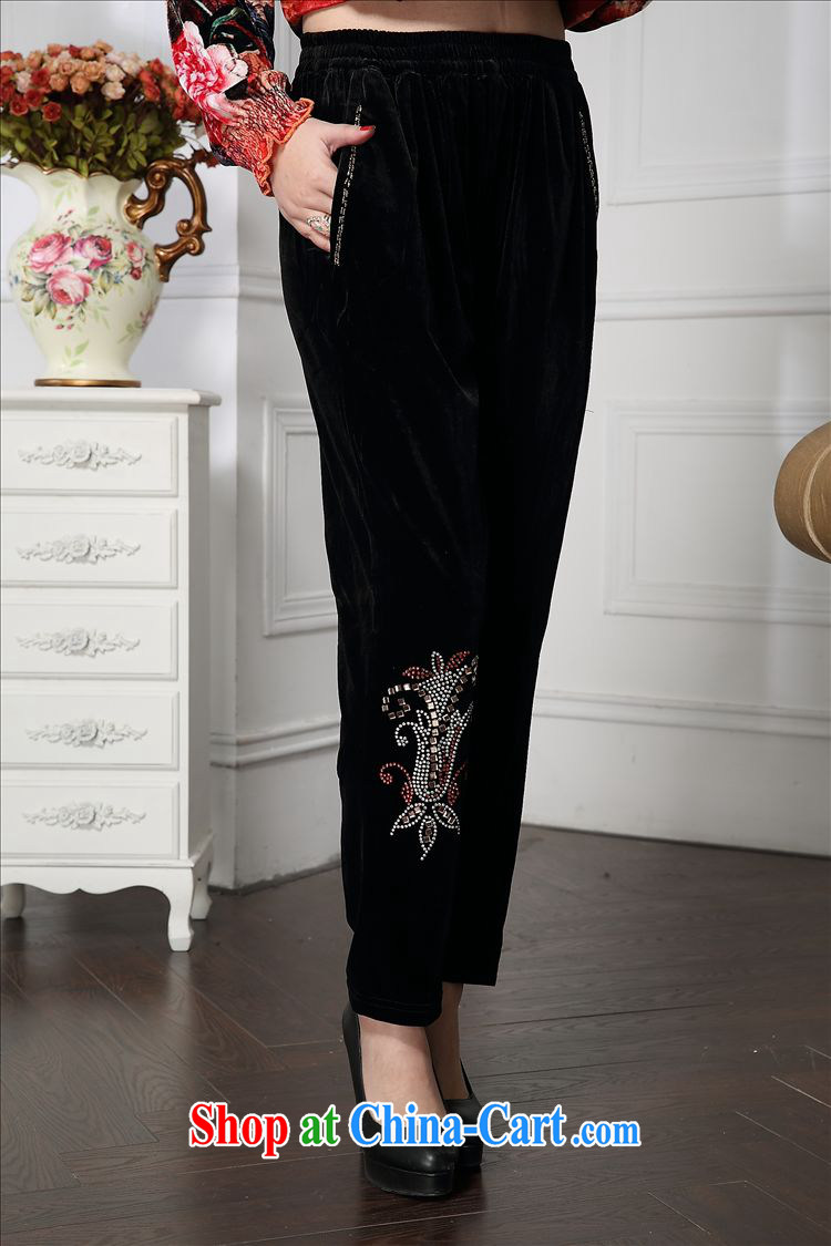Forest narcissus 2015 spring loaded on new stylish and elegant mother is relaxed and comfortable velour inserts Drill Down pants HGL - 4611 black XXXL pictures, price, brand platters! Elections are good character, the national distribution, so why buy now enjoy more preferential! Health