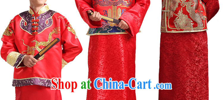 Mu Yao men costumed show reel service wedding ceremony the groom's toast clothing embroidered Chinese Dress Dragon and use classical antique wedding 2-Piece gown Tang 3, Dragon eschewed 2 XL brassieres 120 CM pictures, price, brand platters! Elections are good character, the national distribution, so why buy now enjoy more preferential! Health