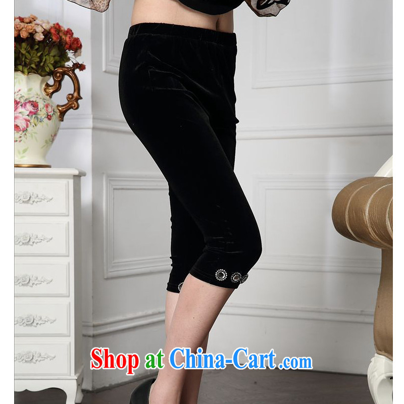 Forest narcissus Spring and Autumn 2015 the new stylish beauty parquet drill in 7 waist pants and comfortable plush down pants HGL - 4610 black XXXXL, forest narcissus (SenLinShuiXian), shopping on the Internet