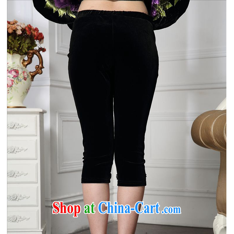 Forest narcissus spring 2015 the new Korean Beauty wood drill in 7 waist pants comfortable plush down pants HGL - 4609 black XXXXL