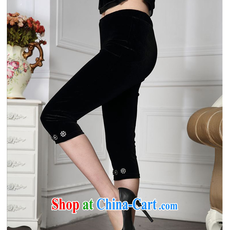 Forest narcissus Spring and Autumn 2015 the new Korean Beauty wood drill in 7 waist pants comfortable plush down pants HGL - 4609 black XXXXL, forest narcissus (SenLinShuiXian), online shopping