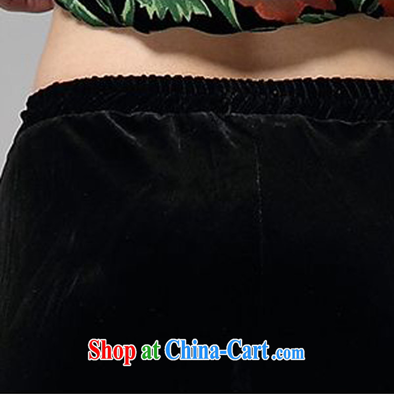 Forest narcissus 2015 spring loaded on new stylish wood drill beads, Elastic waist MOM pants comfortable plush down pants HGL - 4603 black L, forest narcissus (SenLinShuiXian), online shopping