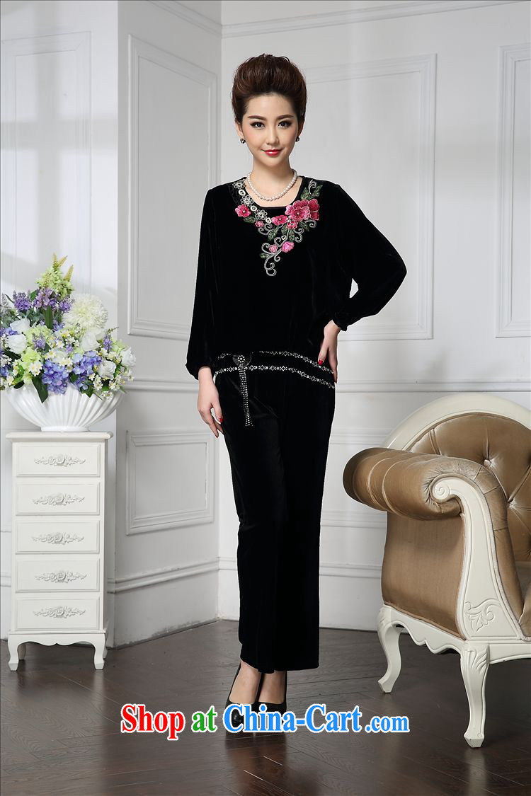 Forest narcissus 2015 spring loaded on new and stylish beauty parquet drilling waist pentagonal mom with comfortable velvet pants down HGL - 4602 black XXXXL pictures, price, brand platters! Elections are good character, the national distribution, so why buy now enjoy more preferential! Health