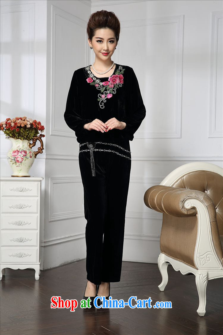 Forest narcissus 2015 spring loaded on new and stylish beauty parquet drilling waist pentagonal mom with comfortable velvet pants down HGL - 4602 black XXXXL pictures, price, brand platters! Elections are good character, the national distribution, so why buy now enjoy more preferential! Health