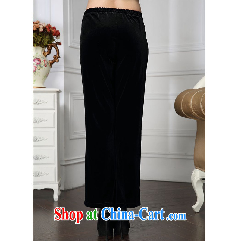 Forest narcissus 2015 spring loaded on new and stylish beauty parquet drilling waist pentagonal mom with comfortable velvet pants down HGL - 4602 black XXXXL, forest narcissus (SenLinShuiXian), shopping on the Internet