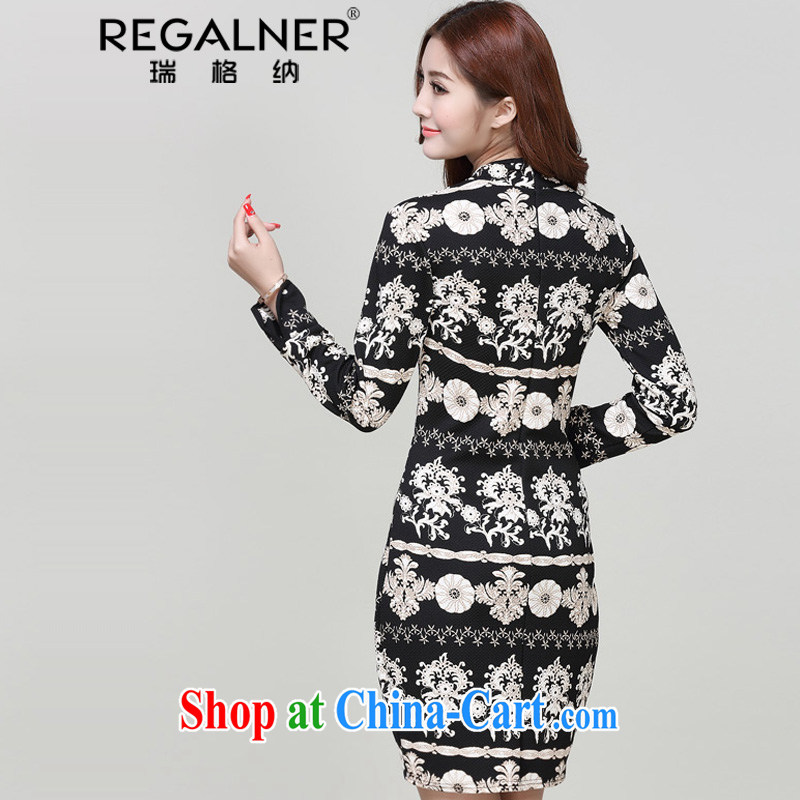 Ryan, spring and autumn 2015 new Openwork flowers stamp China wind long-sleeved cultivating cheongsam dress suit L, Ryan Wagner (REGALNER), and, on-line shopping