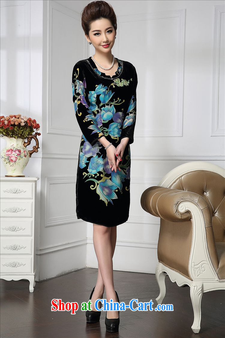 Forest narcissus Spring and Autumn 2015 the new fashion, long-neck manually staple Pearl suit more comfortable silk stitching velvet dress HGL - 675 orange pink flower XXXXL pictures, price, brand platters! Elections are good character, the national distribution, so why buy now enjoy more preferential! Health
