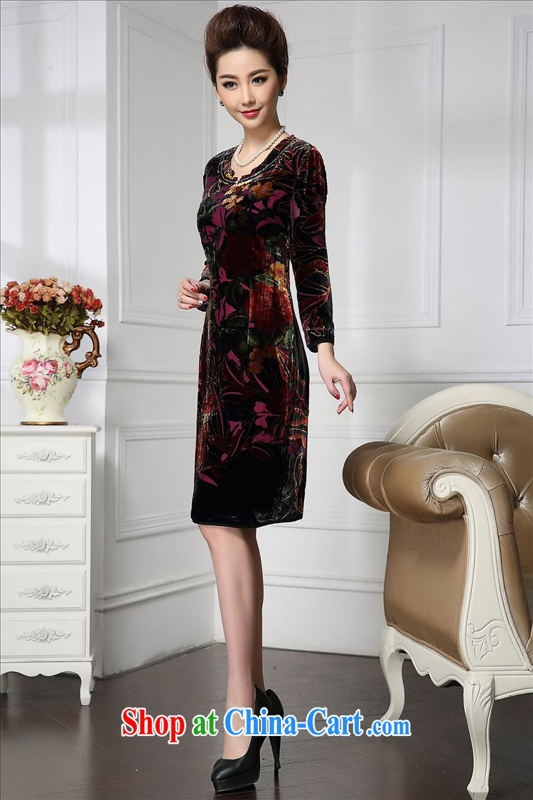 Forest narcissus Spring and Autumn 2015 the new fashion, long-neck manually staple Pearl suit more comfortable silk stitching velvet dress HGL - 675 orange pink flower XXXXL pictures, price, brand platters! Elections are good character, the national distribution, so why buy now enjoy more preferential! Health