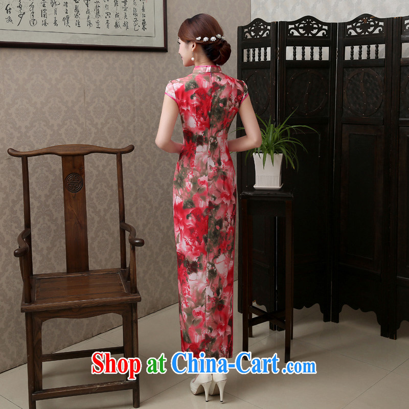 Martin Taylor 2015 spring and summer new daily long dresses retro improved cultivation video thin cheongsam dress large bonuses dress red XXL, Taylor Martin (TAILEMARTIN), online shopping